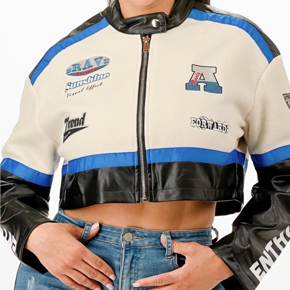 Colorblock Crop Jacket - Picture 8 of 9